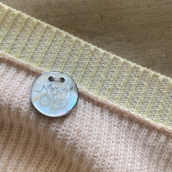 Margaret O'Leary Yellow/Pale Orange Sleeve Tie Sweater - Picture 6 of 6